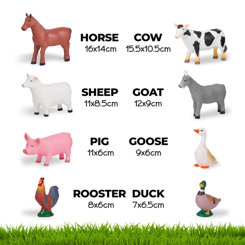 Learning Minds Set of 8 Jumbo Farm Animal Figures - Farm Animals for Toddlers Age 1-3 - Farm Toy for Kids Age 18 Months Plus - Animal Toys for Kids 1,2,3 Years Old - Image 4